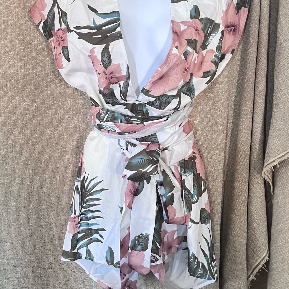 SHEIN Floral Dress with Pink and Green Hues